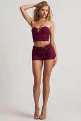 Mid-Rise Shorts in Berry Purple