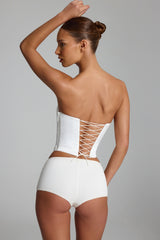 Slinky Jersey Low-Rise Hotpants in White