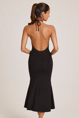Modal Halterneck Midaxi Dress in Black