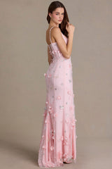 Premium Embellished Corset Gown in Baby Pink