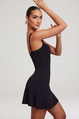 Sweetheart Neckline Mini Dress in Black