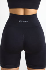 Define Luxe High-Waist Biker Shorts in Black