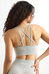 Strappy Define Luxe Sports Bra in Grey