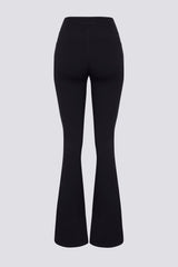 Soft Active V-Waist Pocket Flared Leggings in Black