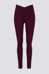 Soft Active V-Waist Leggings in Burgundy