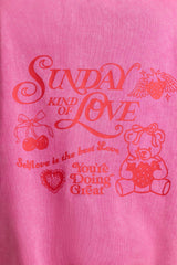 Soft Cotton Jersey Oversized Hoodie in Hot Pink