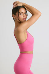Define Luxe V-Neck Sports Bra in Hot Pink