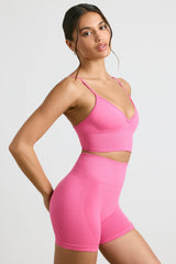 Define Luxe High-Waist Mini Shorts in Hot Pink