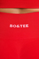 Define Luxe High-Waist Mini Shorts in Red