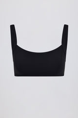 Soft Active Seam-Detail Sports Bra in Black