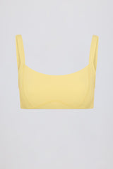 Soft Active Seam-Detail Sports Bra in Lemon