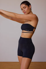 High-Waist Mini Shorts in Black