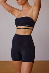 High-Waist Mini Shorts in Black