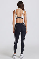 Soft Active Contrast Leggings in Black