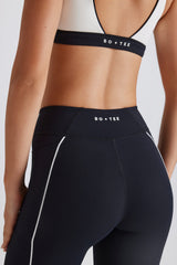 Soft Active Contrast Leggings in Black
