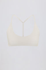 Soft Active Racerback Sports Bra in Cream