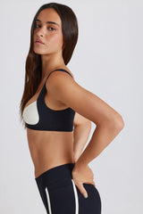 Soft Active Twist-Front Sports Bra in Black