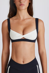 Soft Active Twist-Front Sports Bra in Black