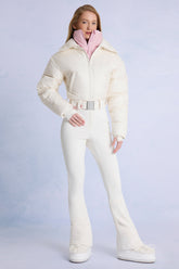 Waterproof Belted Layered Ski Suit in Ice