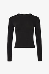 Thermal Long Sleeve Top in Black