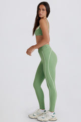 Soft Active Twist-Front Leggings in Green