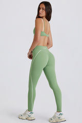Soft Active Twist-Front Leggings in Green
