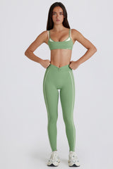 Soft Active Twist-Front Leggings in Green