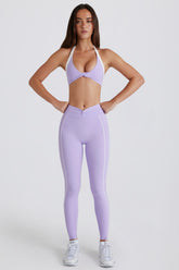 Soft Active Twist-Front Leggings in Lilac