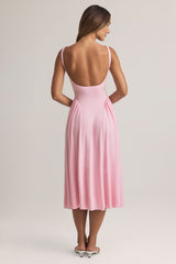 Modal A-Line Midaxi Dress in Pastel Pink