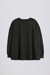 Acid Wash Long-Sleeve Oversized T-Shirt in Ash