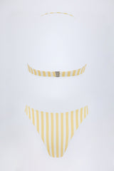 Cut-Out Halterneck Swimsuit in Lemon