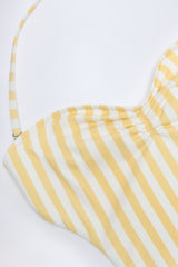 Cut-Out Halterneck Swimsuit in Lemon