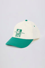 Baseball Cap in White Varsity Green