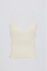 Cross-Back Tank Top in Cream
