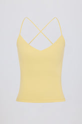 Cross-Back Tank Top in Lemon