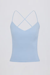 Cross-Back Tank Top in Sky