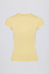 Cut-Out Longline T-Shirt in Lemon