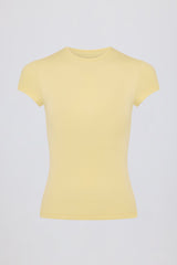 Cut-Out Longline T-Shirt in Lemon