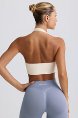 Define Luxe Halterneck Sports Bra in White
