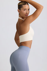 Define Luxe Halterneck Sports Bra in White
