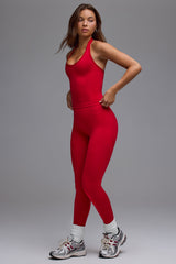 Define Luxe High-Waist Leggings in Cherry Red