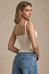Underwired Lace Corset Top in Ivory