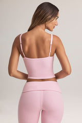 Modal Square-Neck Camisole Top in Pastel Pink