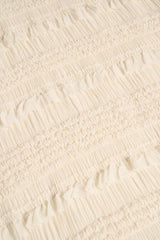 Ruffled High-Neck Backless Top in Ivory