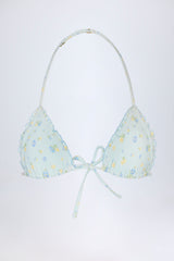 Micro Triangle Bikini Top in Blue Floral