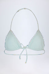 Micro Triangle Bikini Top in Blue Floral