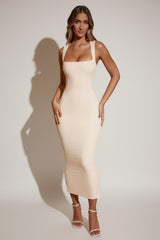 Square Neck Midi Dress in Ivory