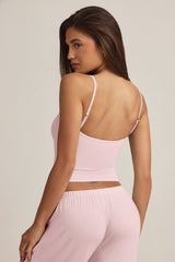 Modal Camisole Pyjama Top in Baby Pink