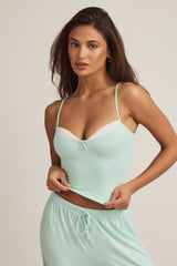 Modal Camisole Pyjama Top in Mint