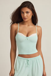 Modal Camisole Pyjama Top in Mint